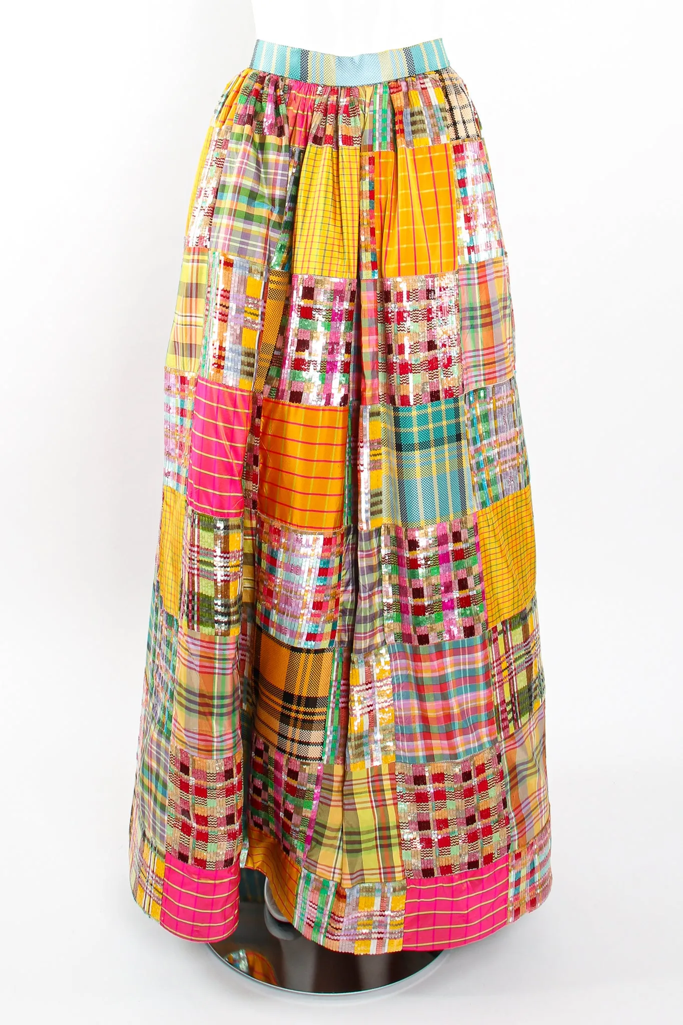 Sequin Silk Patchwork Ball Skirt