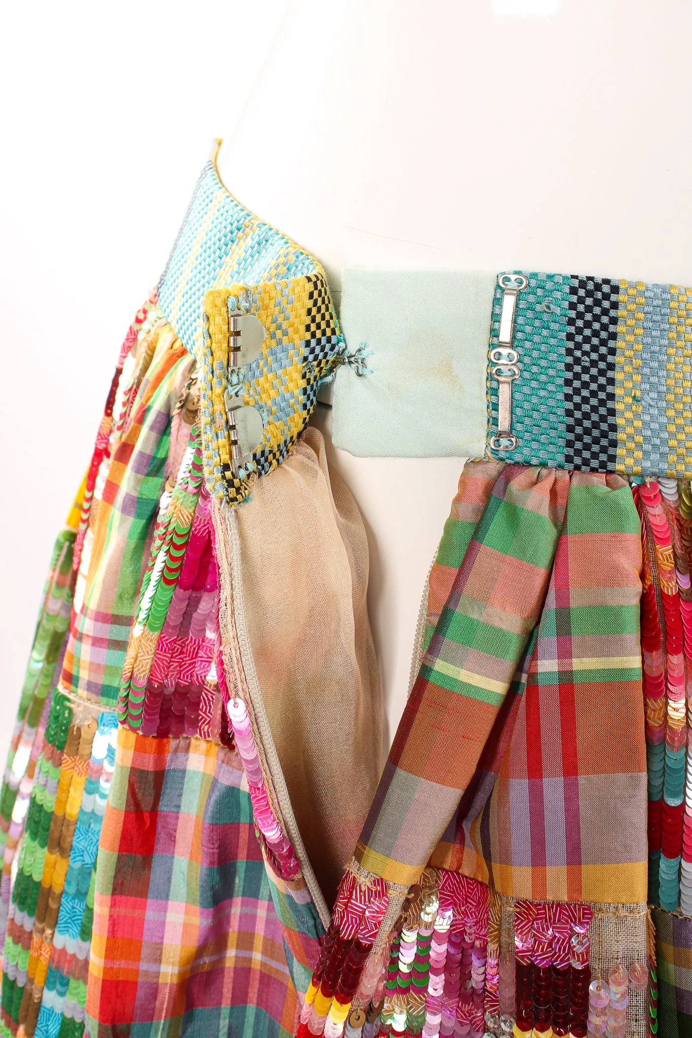 Sequin Silk Patchwork Ball Skirt