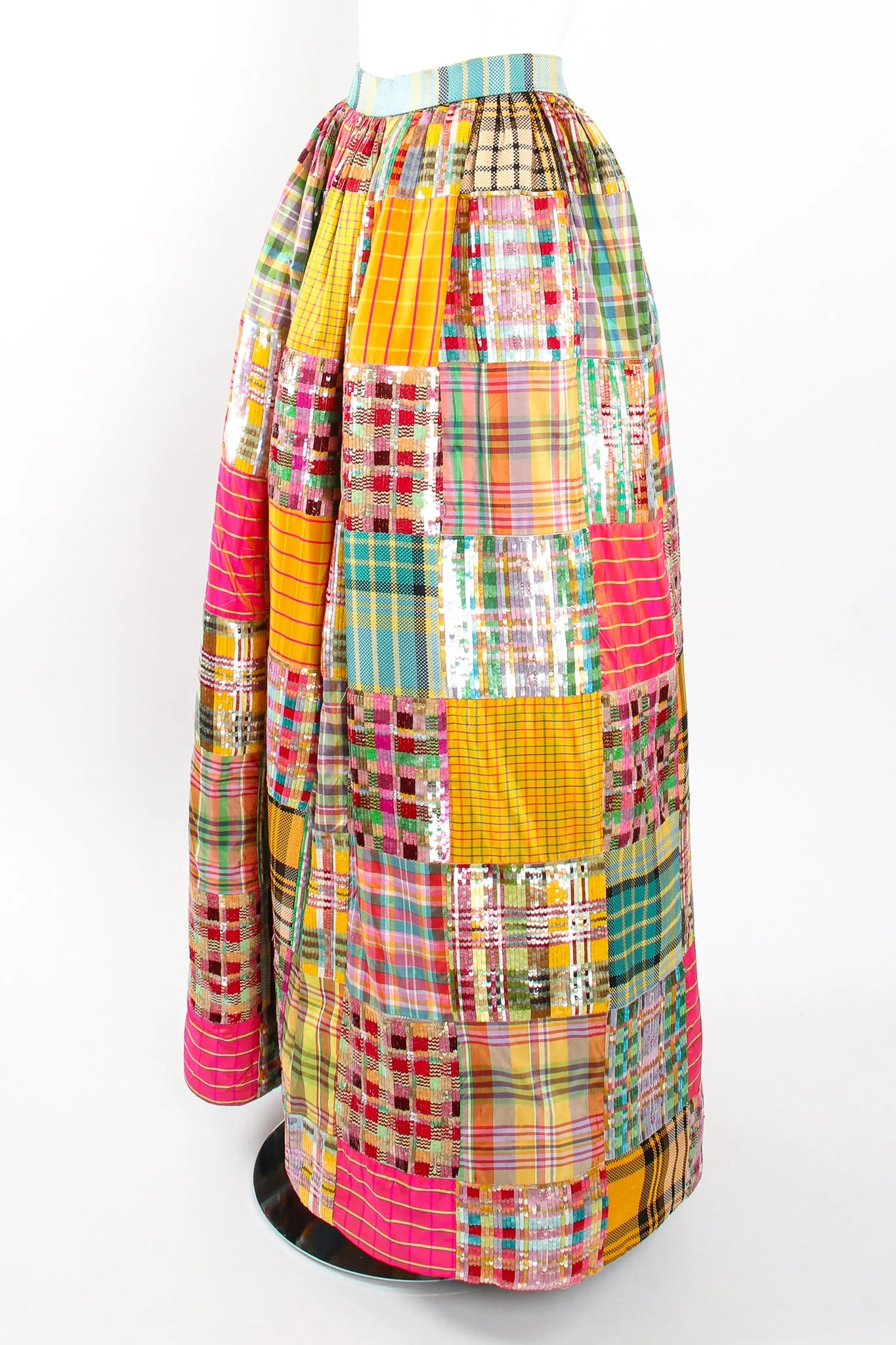 Sequin Silk Patchwork Ball Skirt