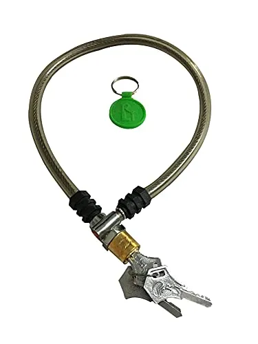 ShreNik Cycle Lock for Bicycle Bike Helmet Luggage Anti Theft Steel Strong Wire Cable Lock Multipurpose 3 Key Lock (Grey)