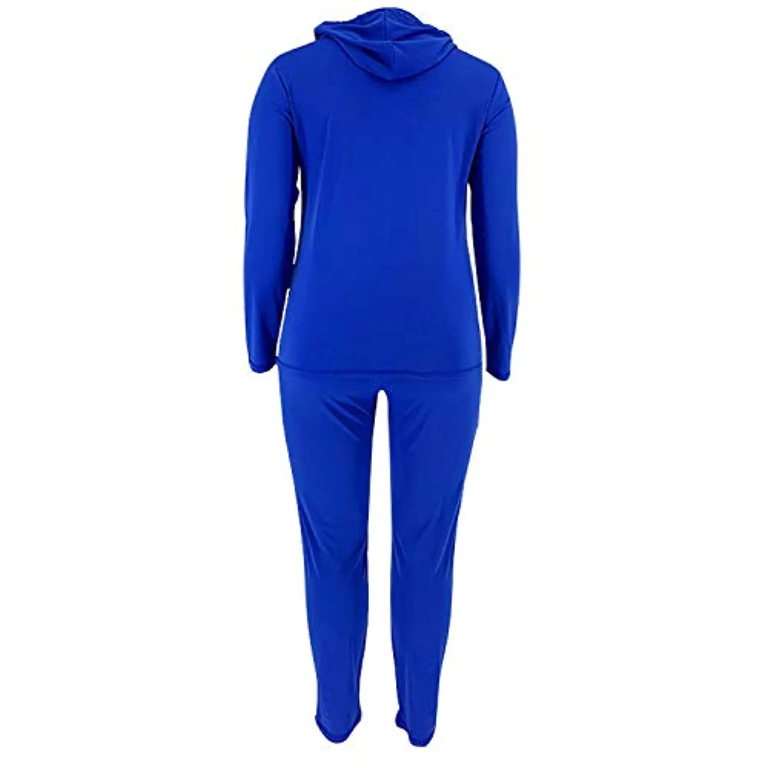 shuxiu Women's Sexy Solid Color 2-Piece Cap Zipper top and Rubber Pants Set