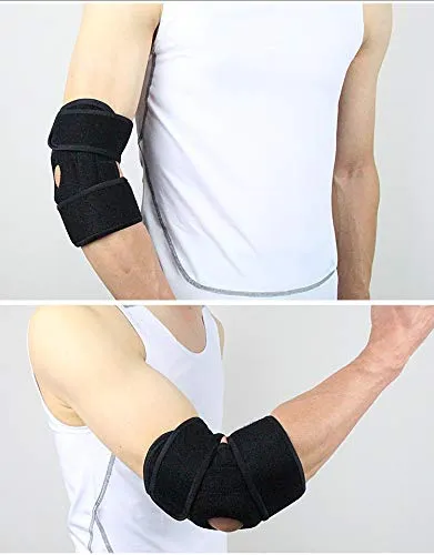 SKUDGEAR Adjustable Elbow Support Brace, Perfect Strap Sleeve for Pain Relief, Sports, Gym Workout for both Men and Women (Free Size)