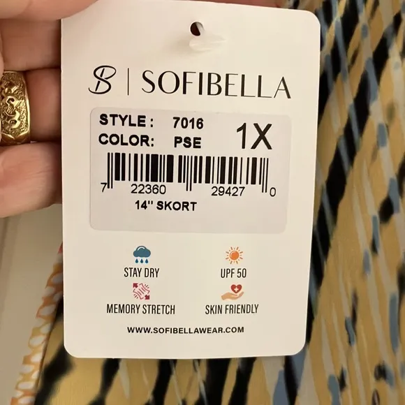 Sofibella Tennis/Golf/Pickleball/Athleisure Skort, 1X, NWT!