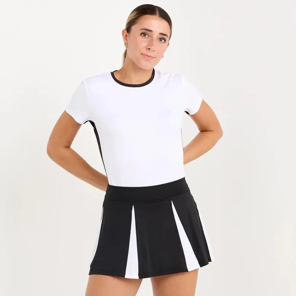 Sofibella Women's Monochrome 13" Skirt - Black/White