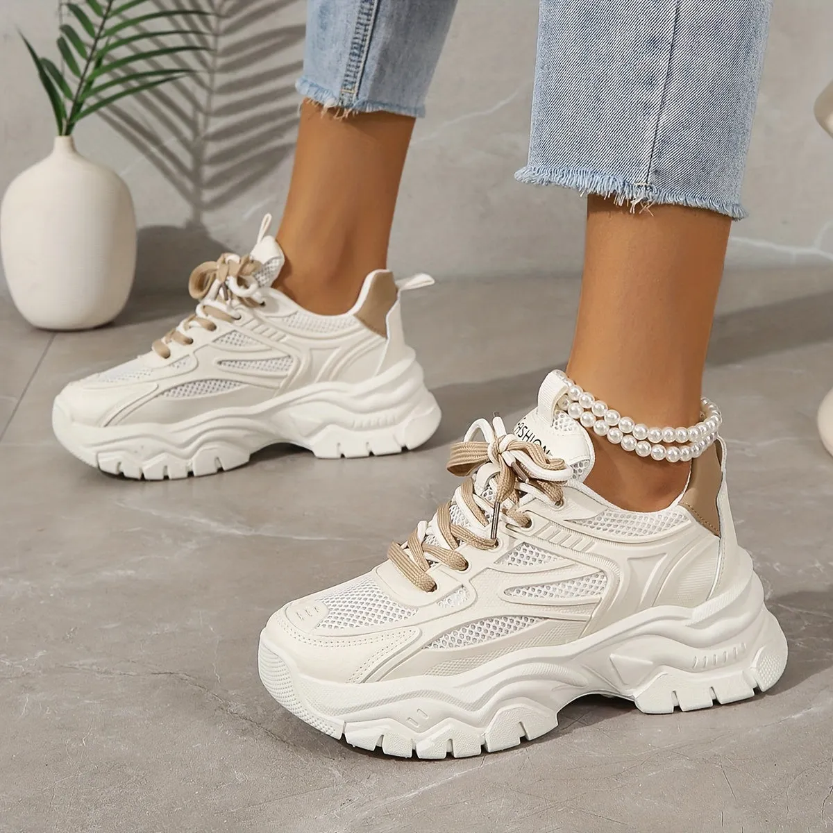 Solea Luxe™ | Women's Thick Sole Mesh Sneakers | Breathable Material, Lightweight Design & Comfortable Fit