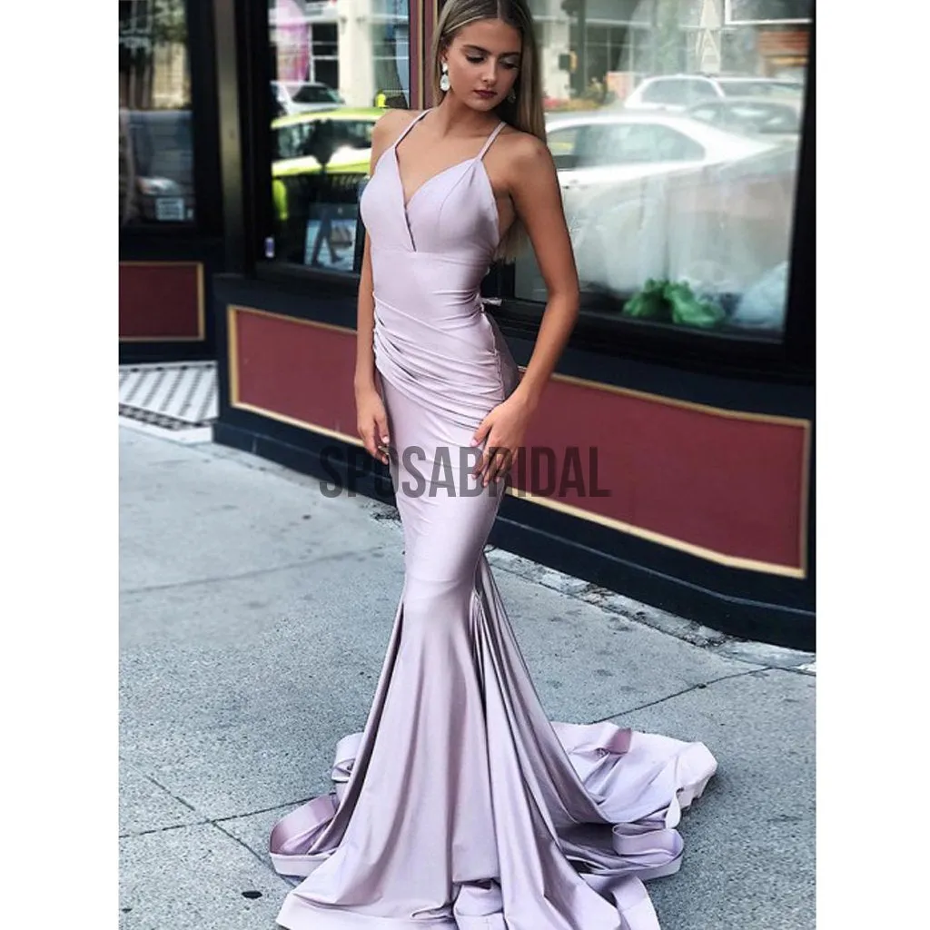 Spaghetti Straps Mermaid Elegant Long Prom Dresses PD2283