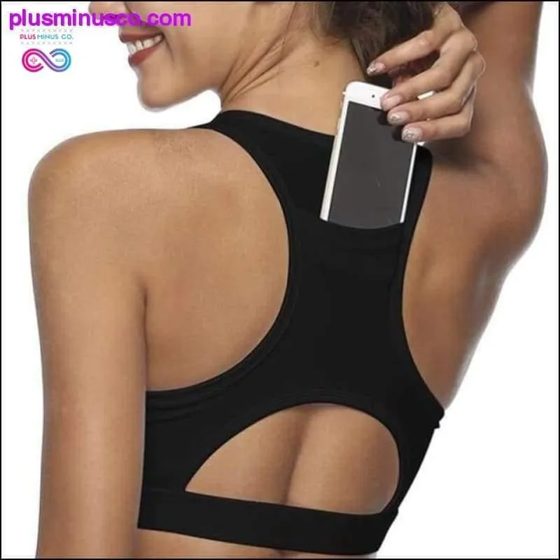 Sports Bra with Phone Back Pocket Medium Impact Racerback