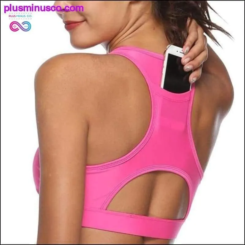 Sports Bra with Phone Back Pocket Medium Impact Racerback