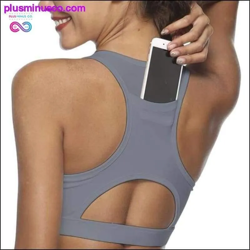 Sports Bra with Phone Back Pocket Medium Impact Racerback