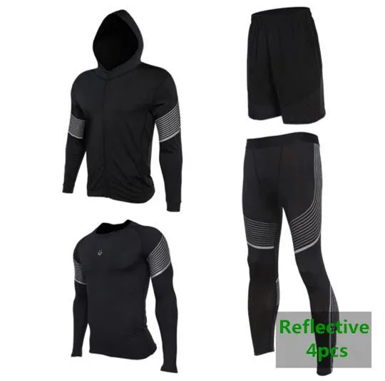 Sports Suit Men's Running Compression Tights Set Fitness Basketball Workout Jogging Suits Gym Sportswear 2-5pcs