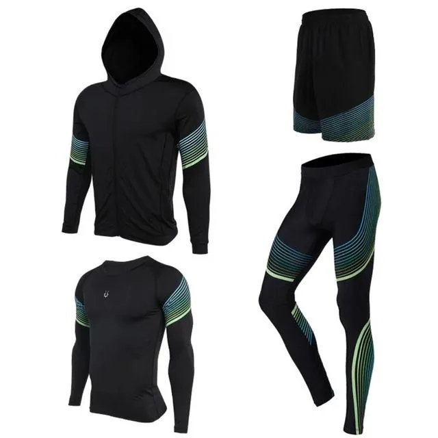 Sports Suit Men's Running Compression Tights Set Fitness Basketball Workout Jogging Suits Gym Sportswear 2-5pcs