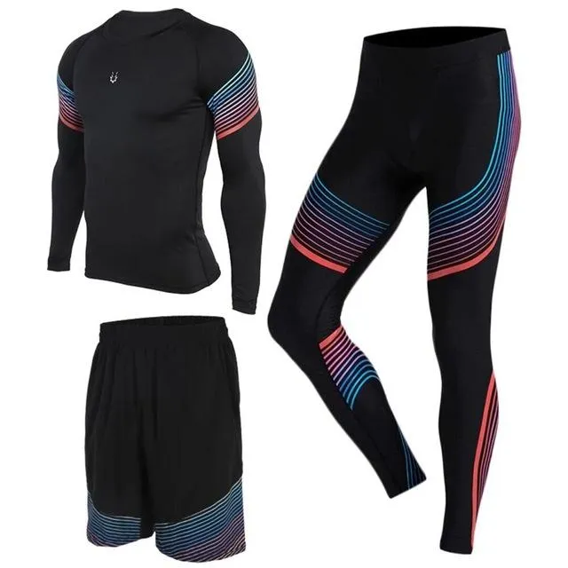 Sports Suit Men's Running Compression Tights Set Fitness Basketball Workout Jogging Suits Gym Sportswear 2-5pcs