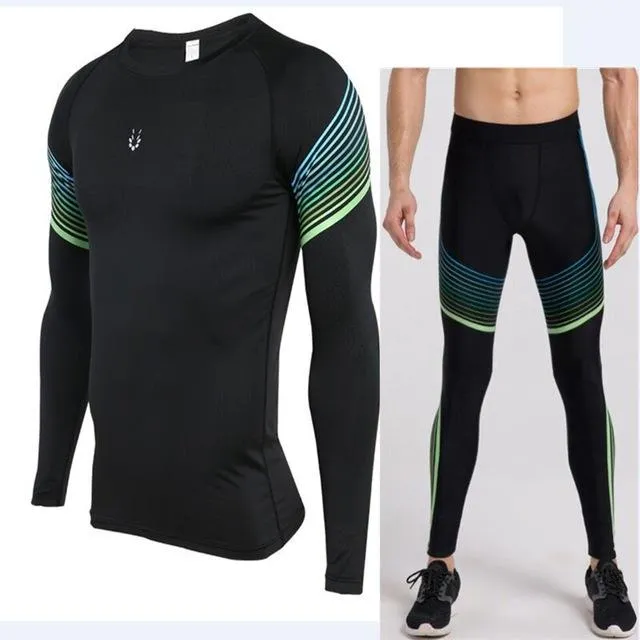Sports Suit Men's Running Compression Tights Set Fitness Basketball Workout Jogging Suits Gym Sportswear 2-5pcs