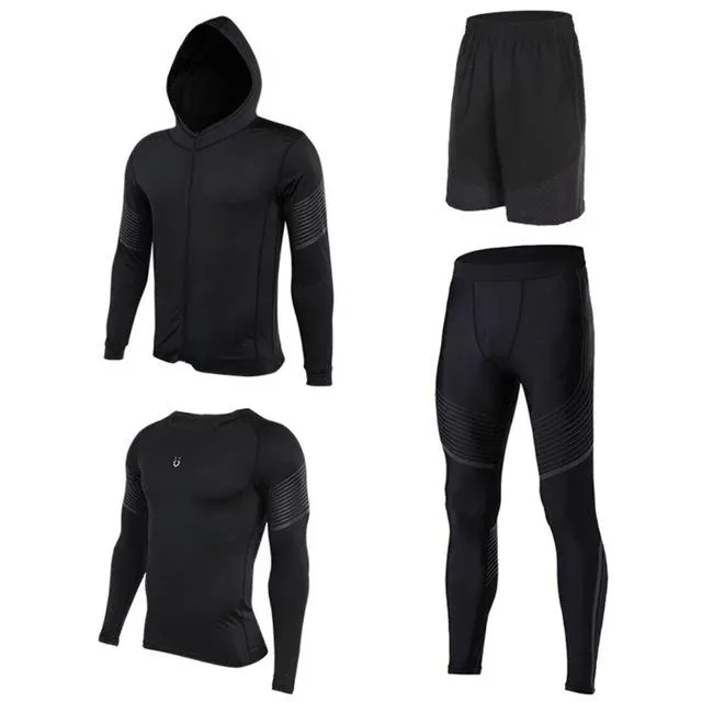 Sports Suit Men's Running Compression Tights Set Fitness Basketball Workout Jogging Suits Gym Sportswear 2-5pcs