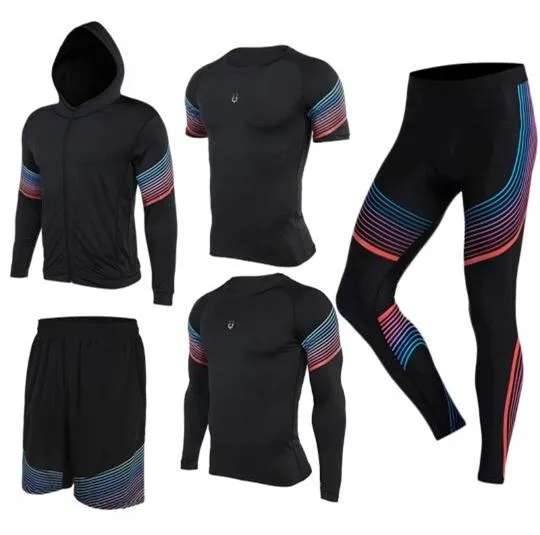 Sports Suit Men's Running Compression Tights Set Fitness Basketball Workout Jogging Suits Gym Sportswear 2-5pcs