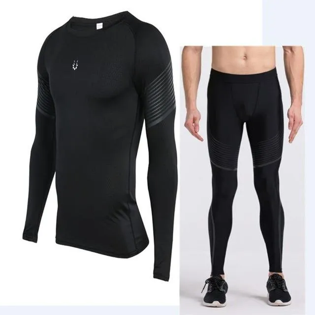 Sports Suit Men's Running Compression Tights Set Fitness Basketball Workout Jogging Suits Gym Sportswear 2-5pcs
