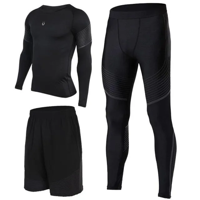 Sports Suit Men's Running Compression Tights Set Fitness Basketball Workout Jogging Suits Gym Sportswear 2-5pcs