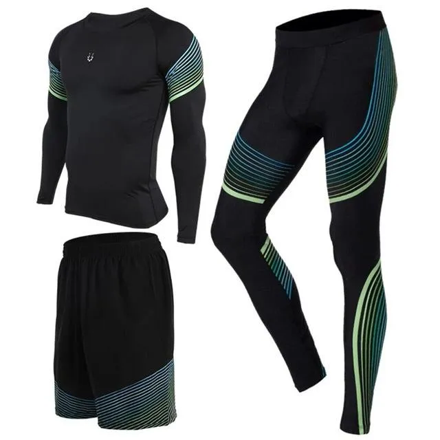Sports Suit Men's Running Compression Tights Set Fitness Basketball Workout Jogging Suits Gym Sportswear 2-5pcs