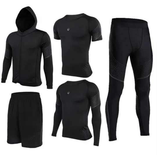 Sports Suit Men's Running Compression Tights Set Fitness Basketball Workout Jogging Suits Gym Sportswear 2-5pcs