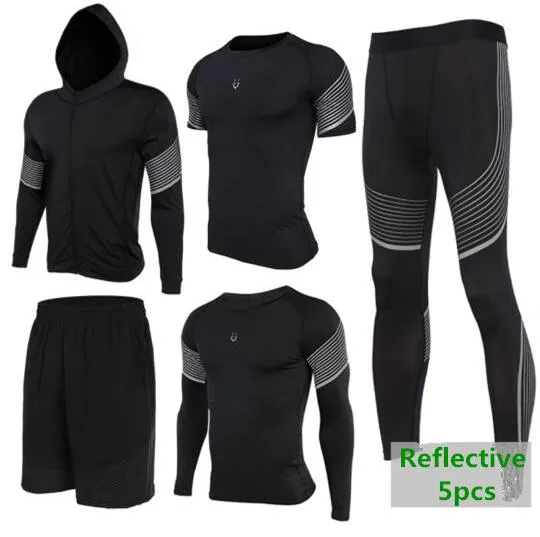 Sports Suit Men's Running Compression Tights Set Fitness Basketball Workout Jogging Suits Gym Sportswear 2-5pcs