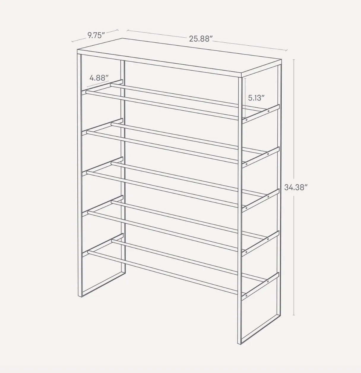 Steel Six-Tier Shoe Rack (34" H) · Yamazaki Home