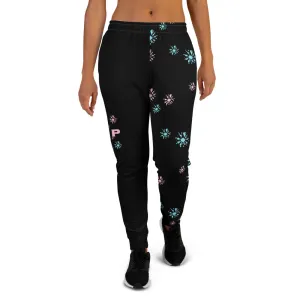 STFU Drip Too Hard Joggers - Pink & Blue on Black