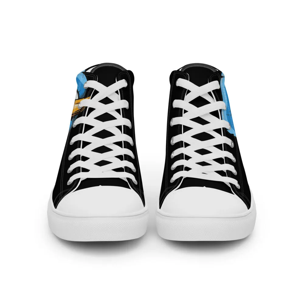 STFU Ice Blue Logo Men’s High Top Canvas Shoes