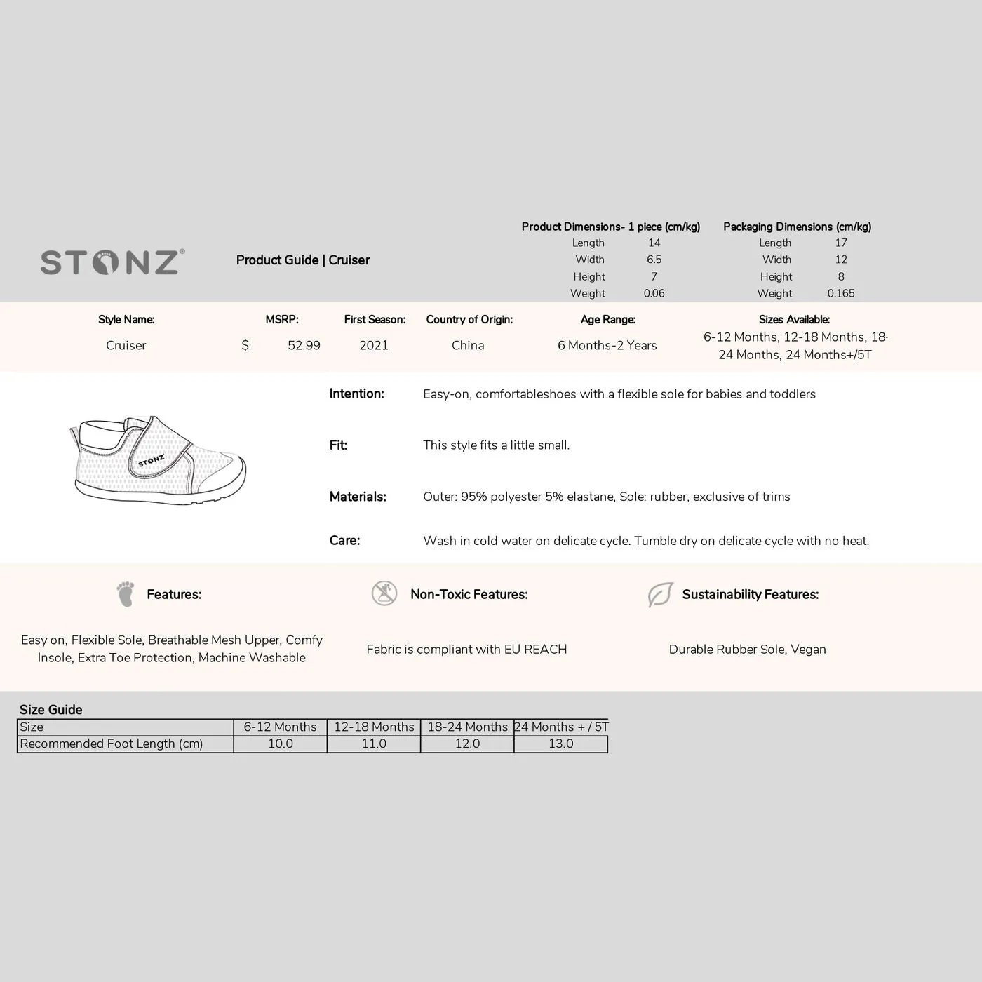 Stonz Cruiser Breathable Baby Shoes - Camel
