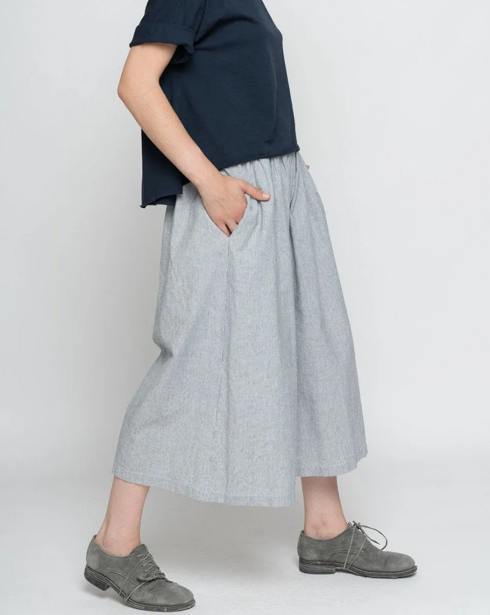 Stripe Elastic Waist Capri
