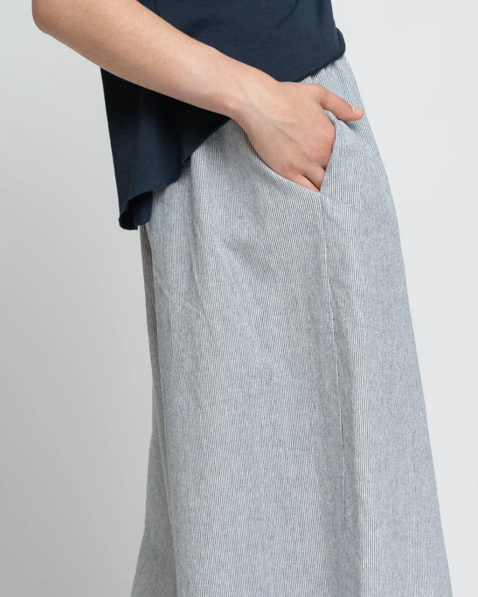 Stripe Elastic Waist Capri