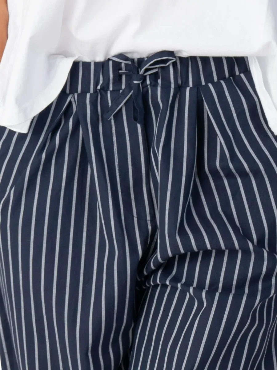 Striped Elastic Waist Culotte