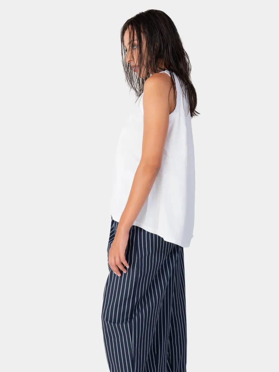 Striped Elastic Waist Culotte