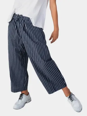 Striped Elastic Waist Culotte