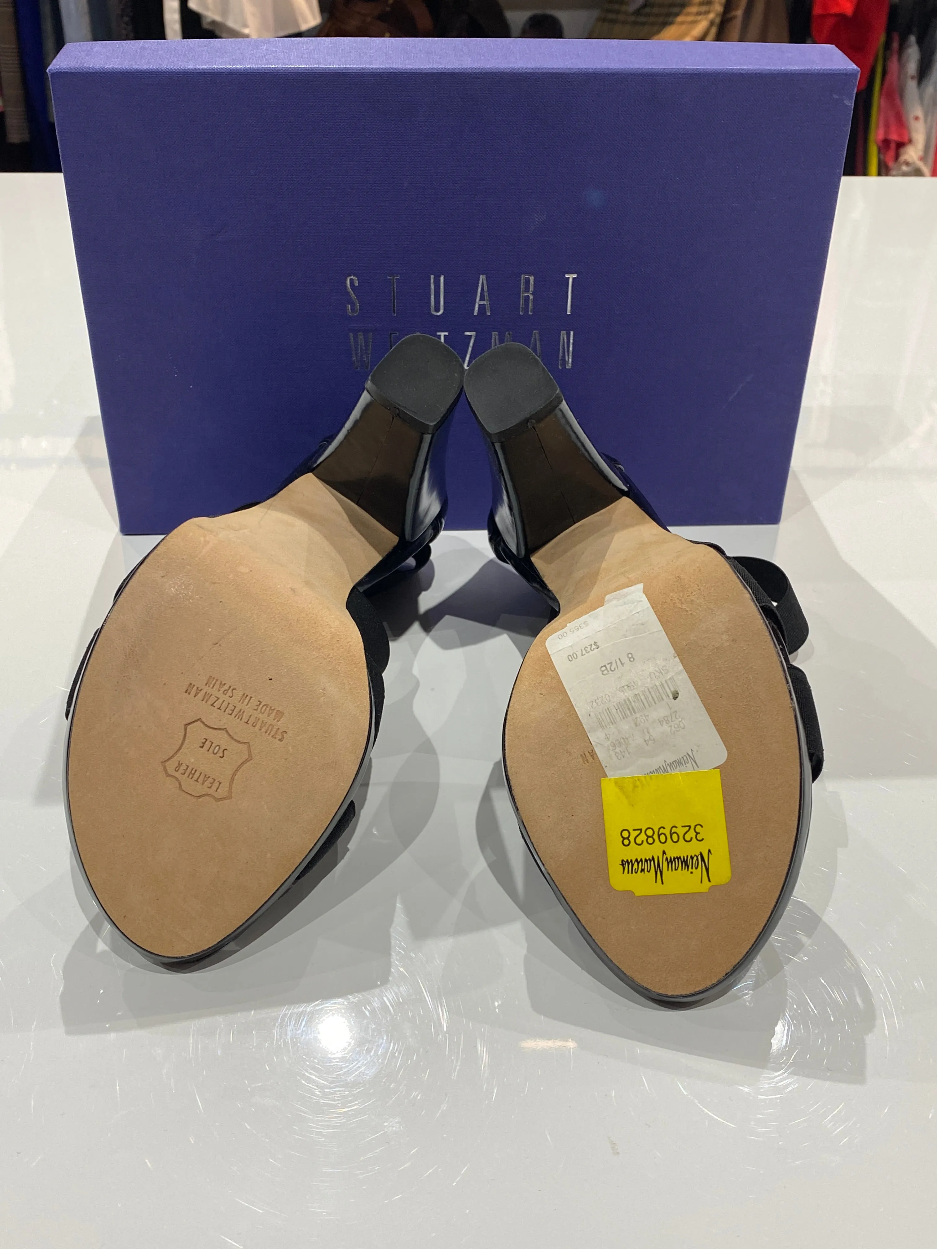 Stuart Weitzman Expel Black Elastic Sandal