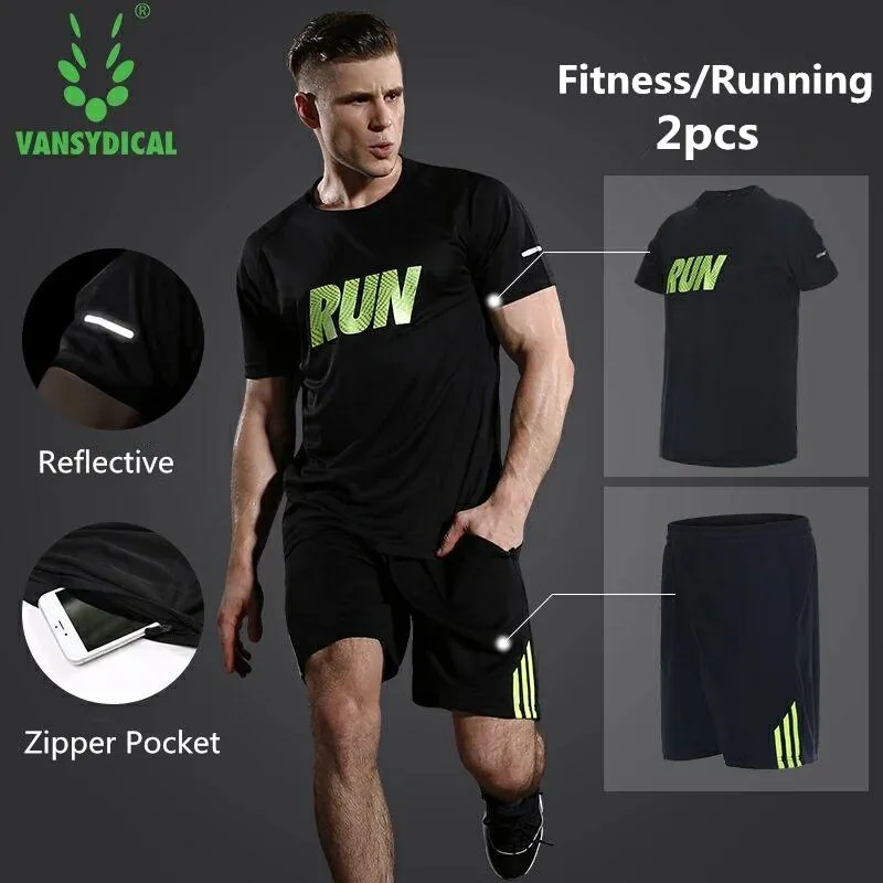 Summer Sports Suits Men's Gym Clothes Running Set Quick Dry Fitness Sportswear Basketball Workout Jogging Suits 2pcs