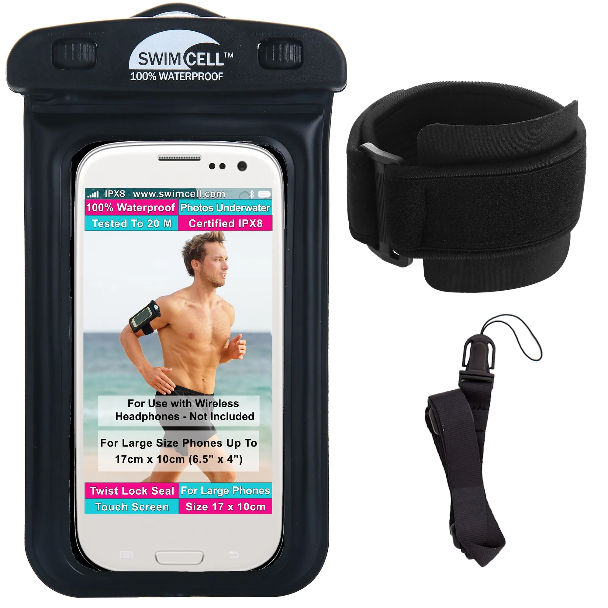SwimCell Waterproof Phone Case With Armband