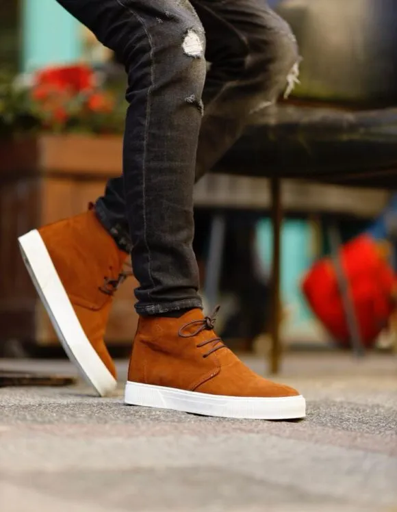 Tan Suede Leather Ankle Boots