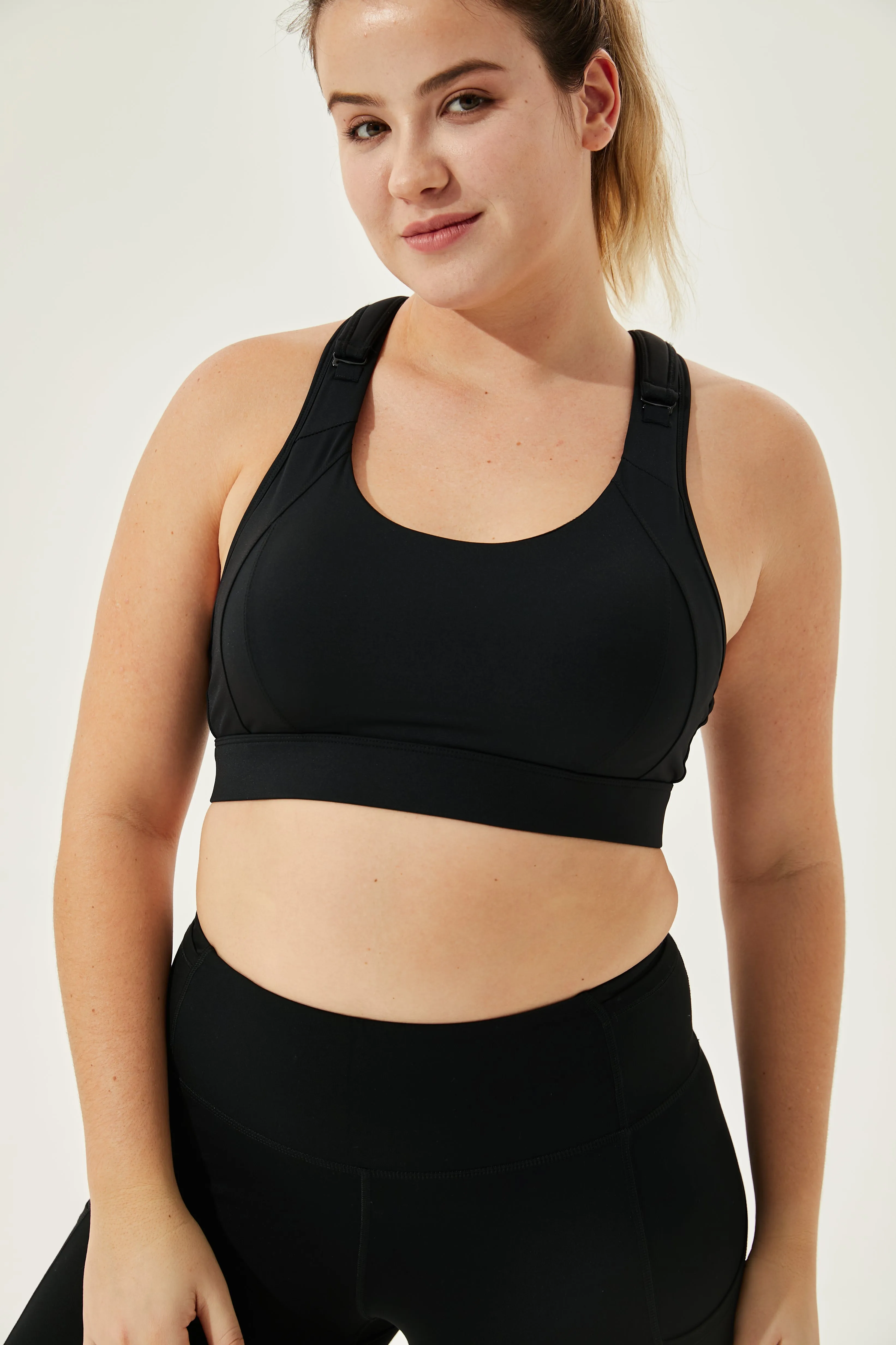 Tangs Display - High Impact Adjustable Spirited Running Sports Bra With Moulded Cups & Clasp (Up to 5XL)