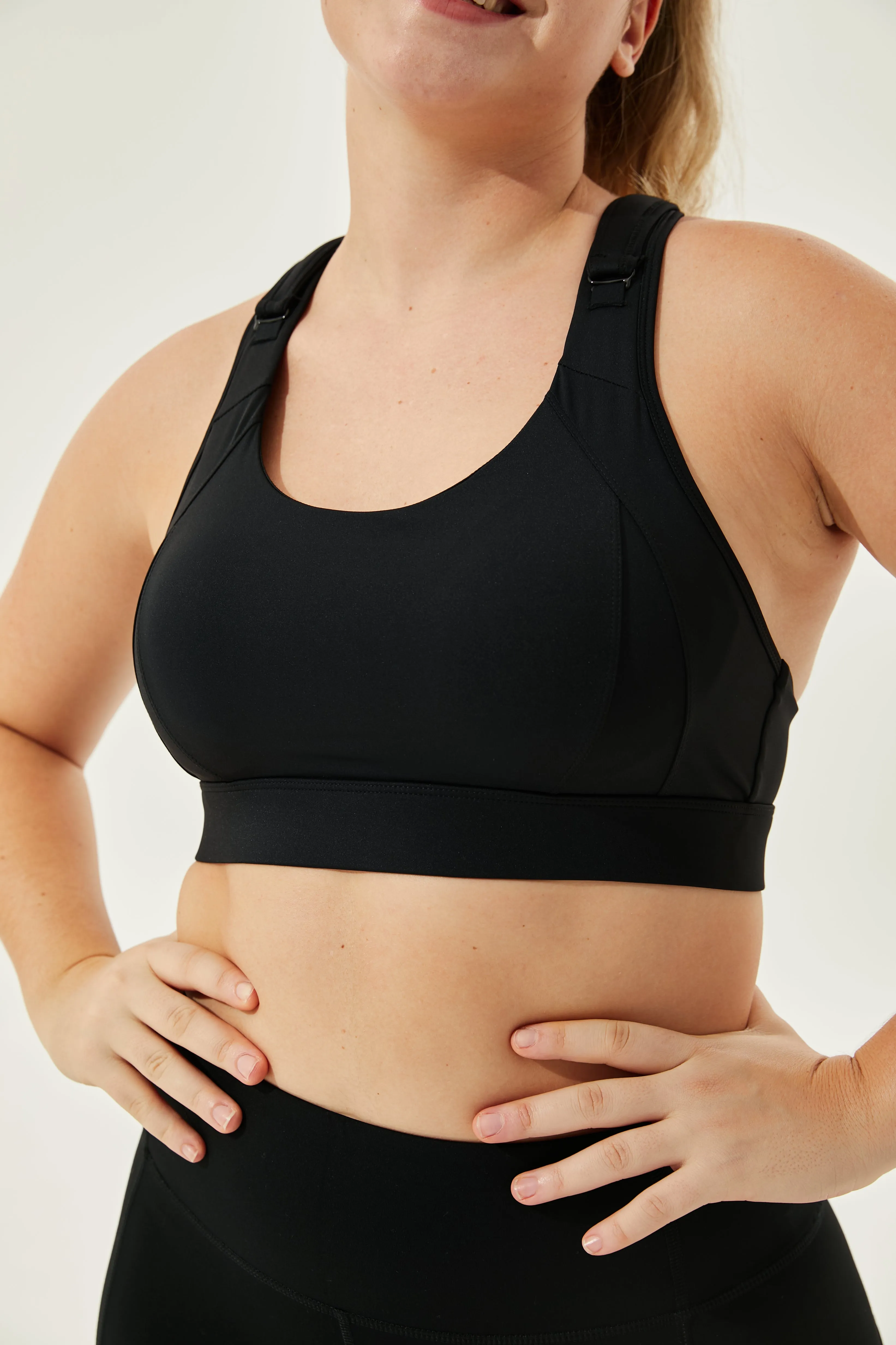 Tangs Display - High Impact Adjustable Spirited Running Sports Bra With Moulded Cups & Clasp (Up to 5XL)