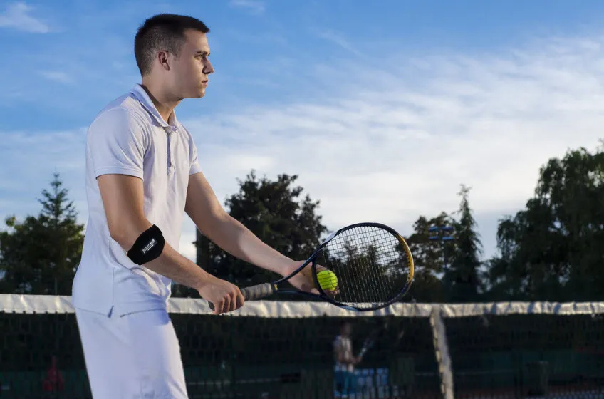 Tennis golf Elbow Brace,  Strap with Compression Pad - bonus Drawstring Carrying Bag