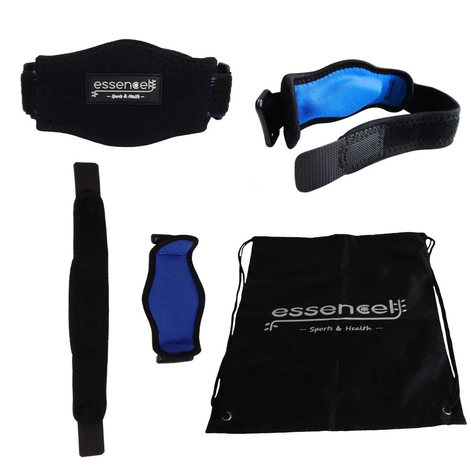Tennis golf Elbow Brace,  Strap with Compression Pad - bonus Drawstring Carrying Bag