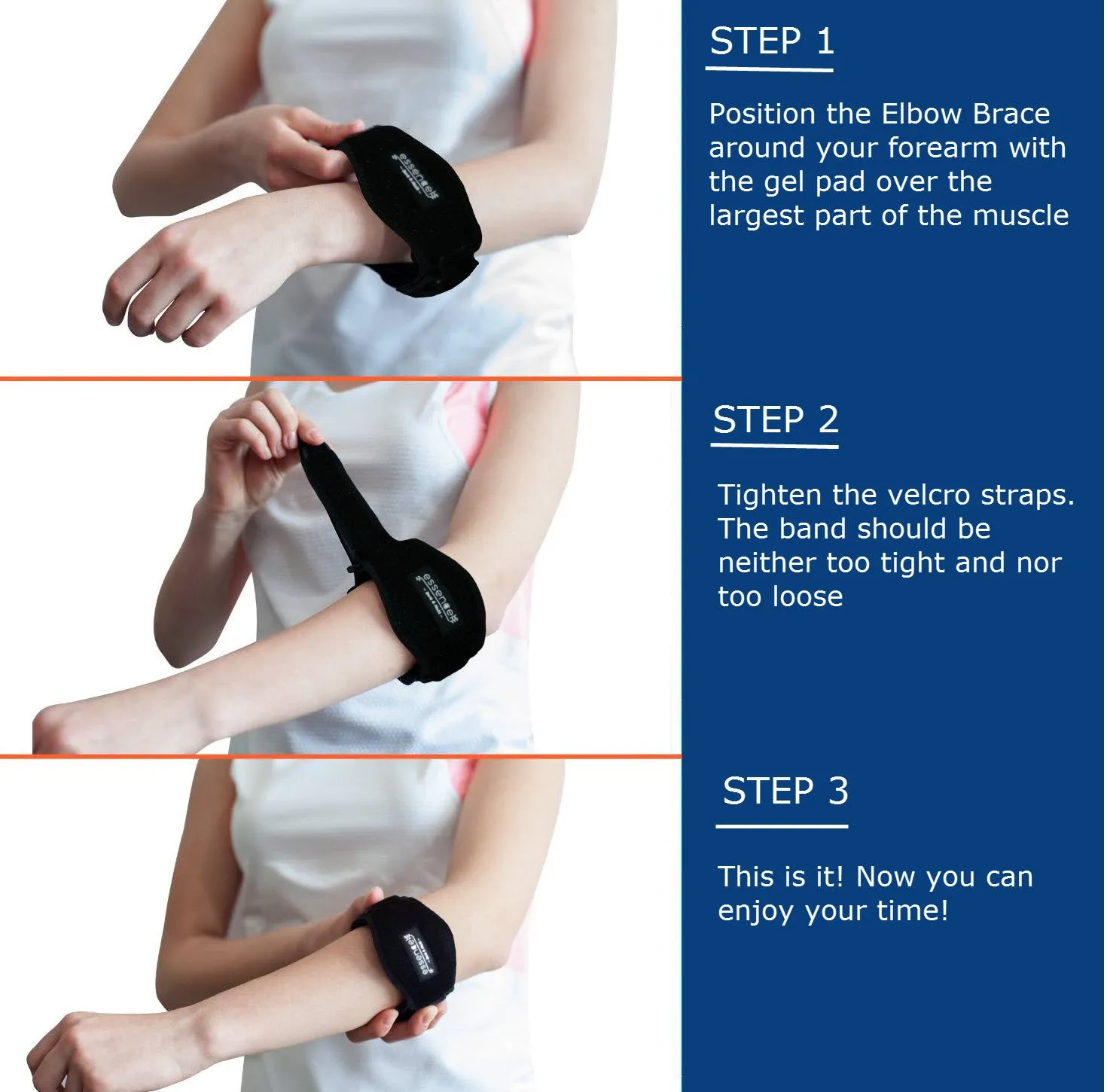 Tennis golf Elbow Brace,  Strap with Compression Pad - bonus Drawstring Carrying Bag