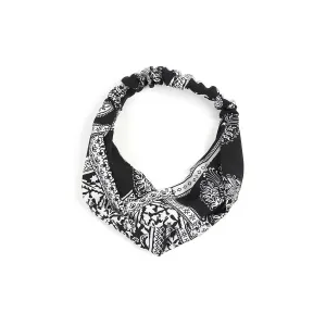 The Bandana Headband in White on Black