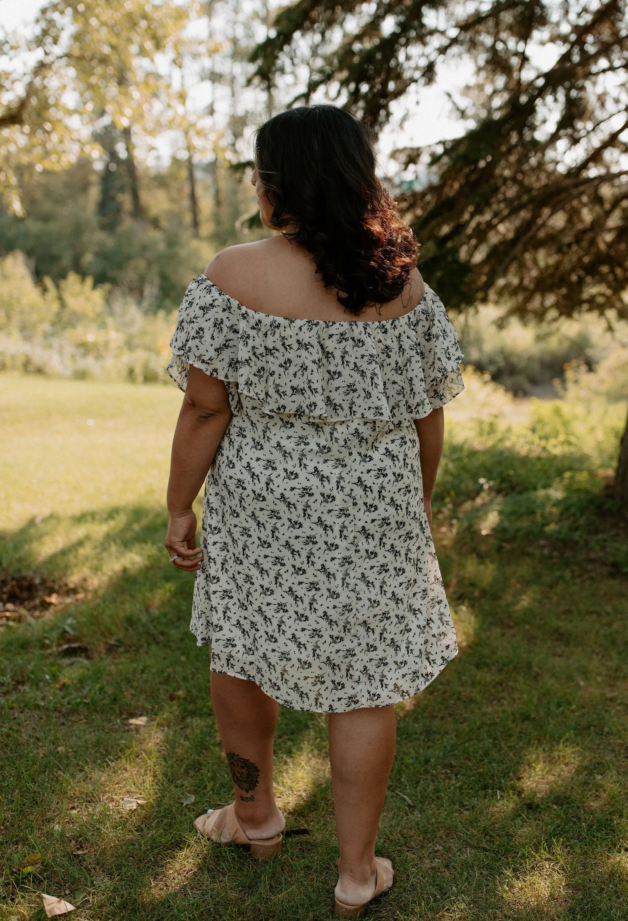 The Cordelia Off the Shoulder Mini Dress - White - PLUS
