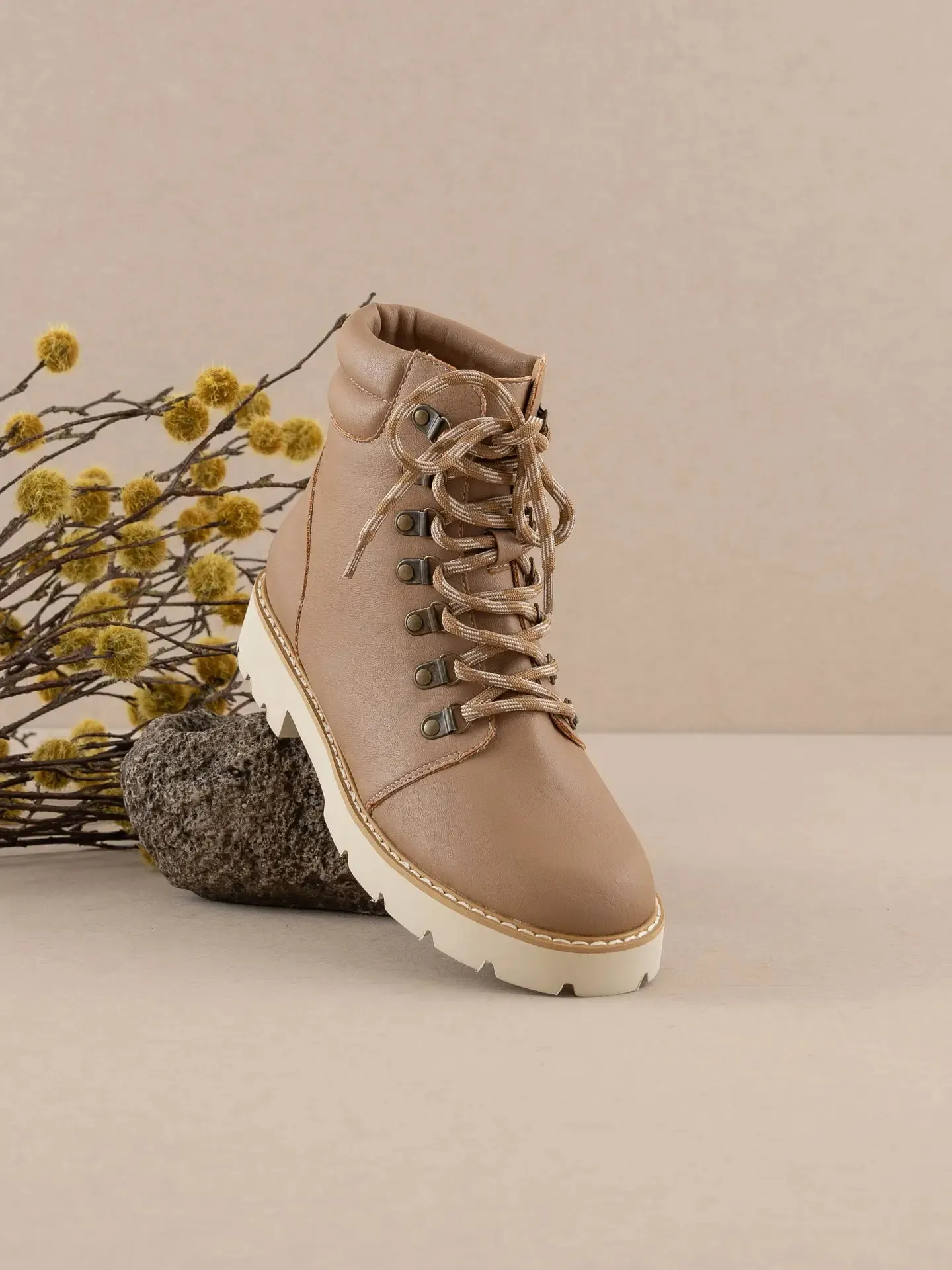 The Kinsley Latte Laced Up Bootie