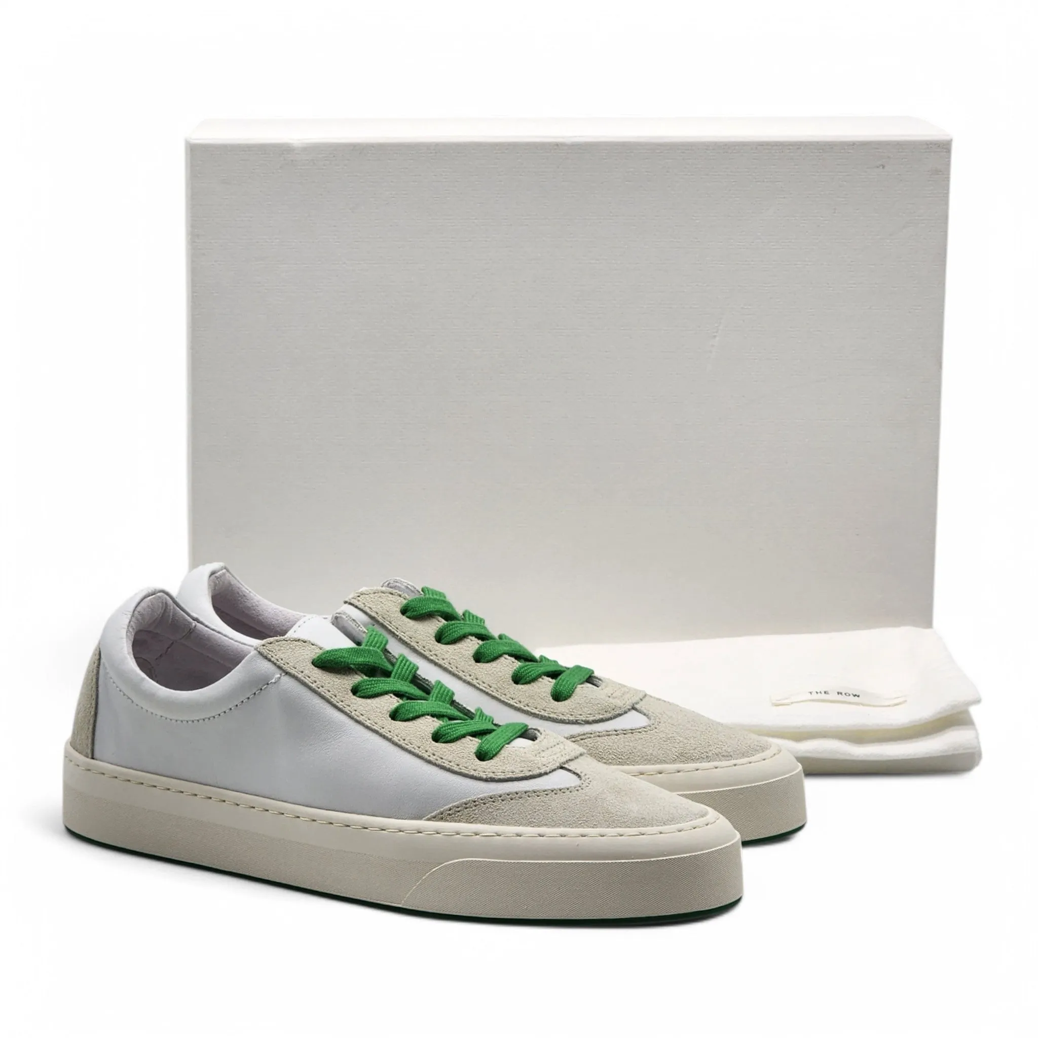 The Row Marley Suede-Paneled Sneakers - Leather – White – 38