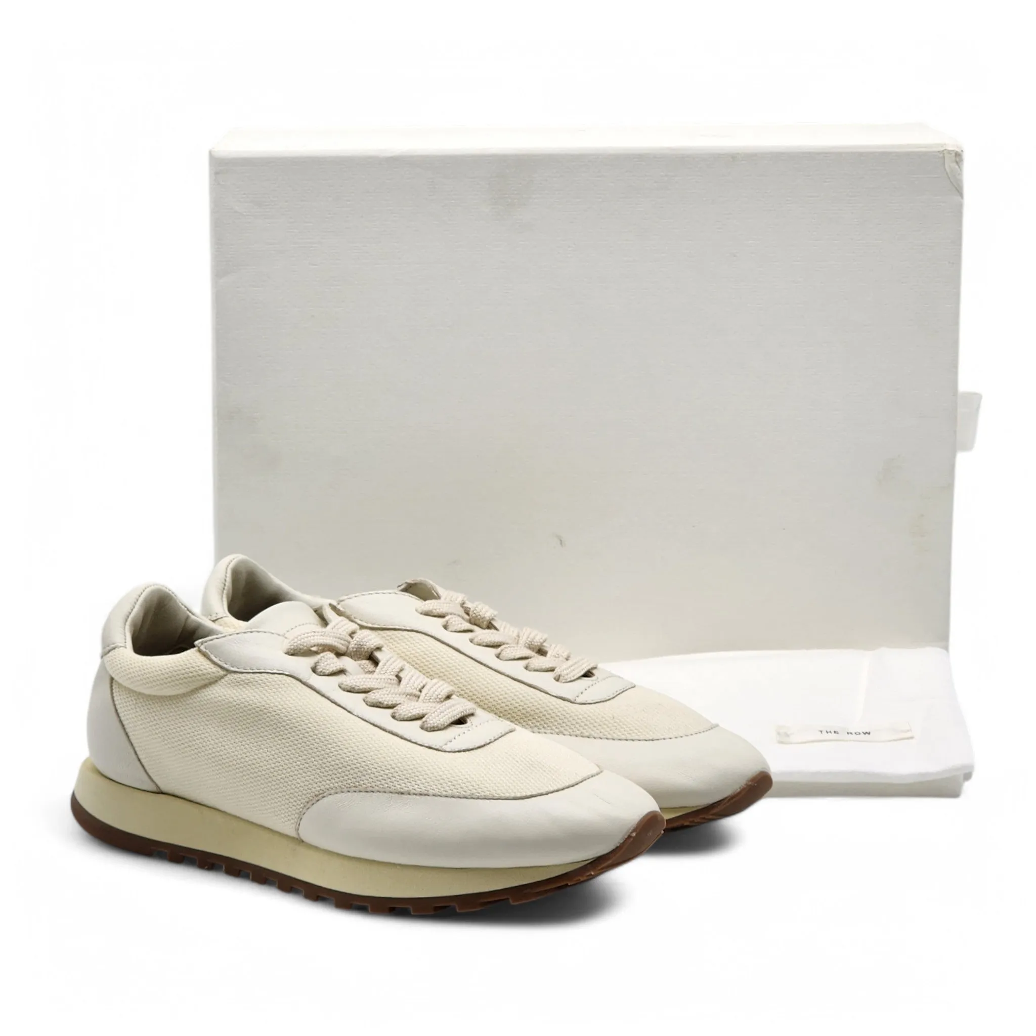 The Row Owen Runner Sneakers - Mesh and Leather - Beige 36