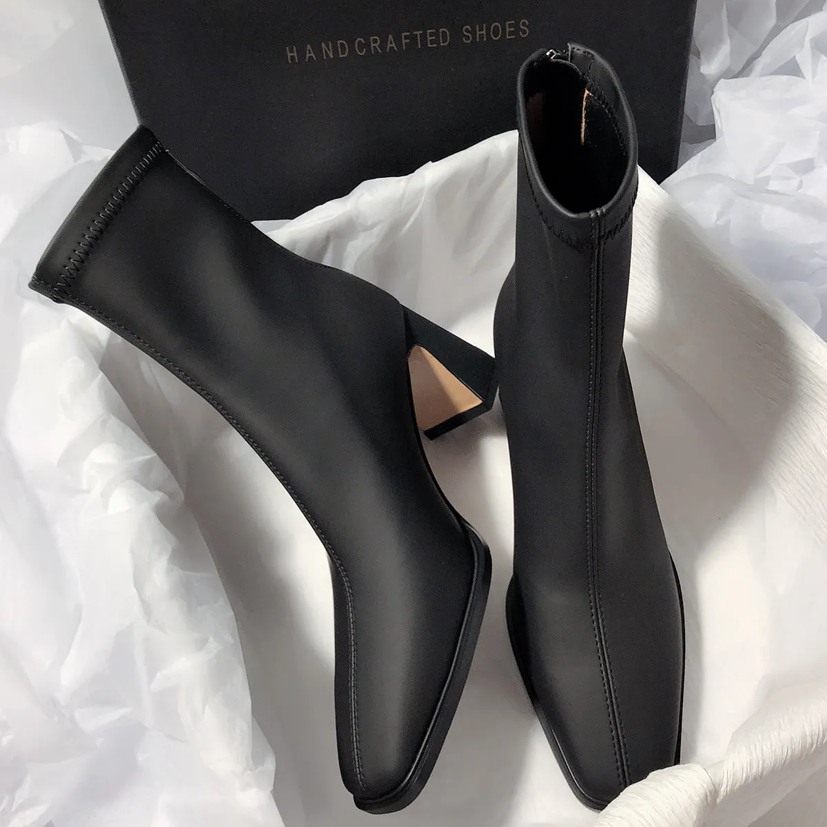 Thin Elastic Minimalist Short Boots