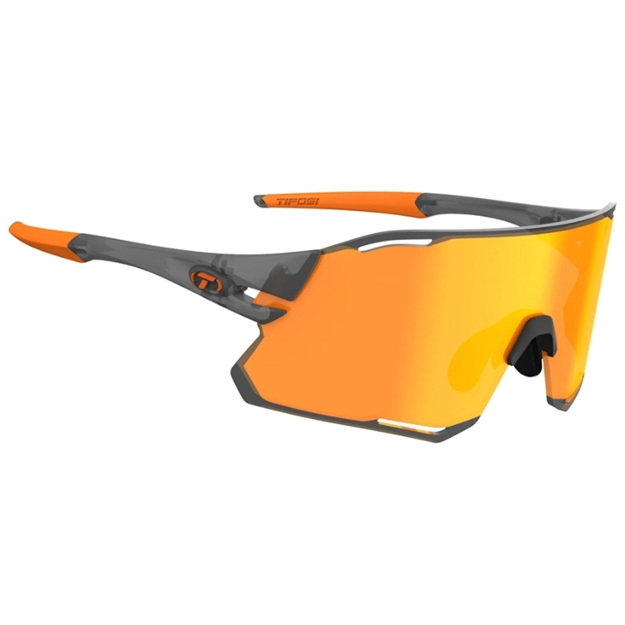 Tifosi Rail Race Sunglasses Satin Vapor With Clarion Orange And Clear Lens