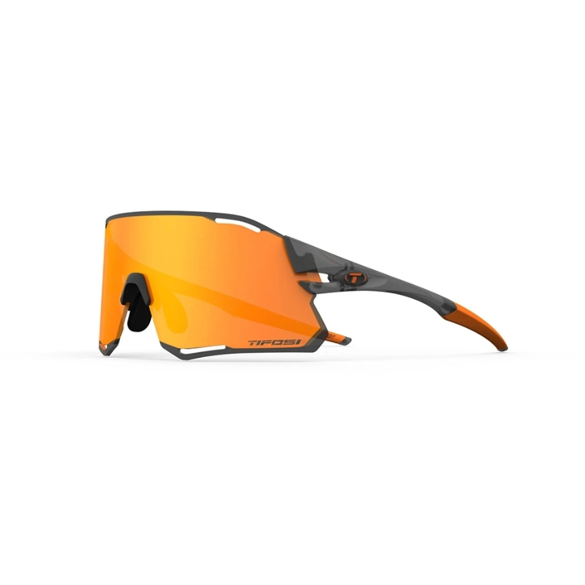 Tifosi Rail Race Sunglasses Satin Vapor With Clarion Orange And Clear Lens